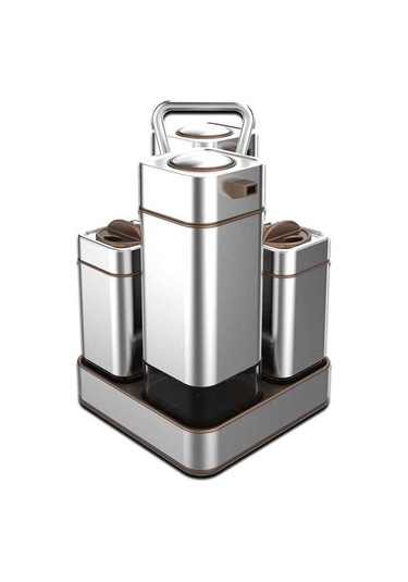 Korkmaz A697-02 Stora Satin 4'Lü Salata Sos Seti Gri