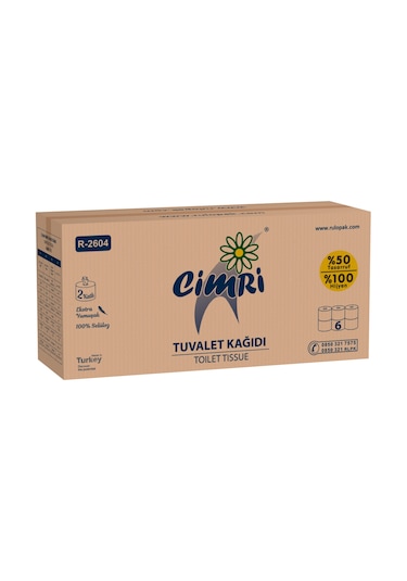 Rulopak R-2604 Cimri İçten Çekmeli Tuvalet Kağıdı 6 x 1 Rulo
