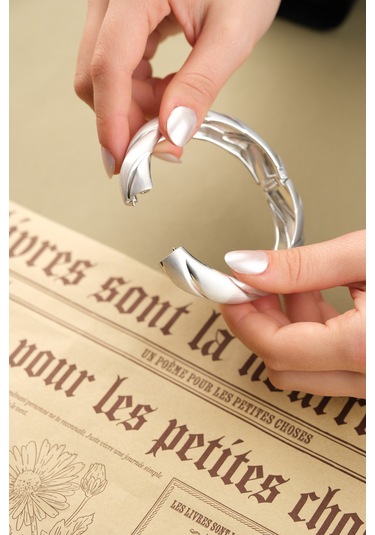 Çildan Womens Silver Özel Tasarım Burma Kelepçe Bileklik Altın - Gold