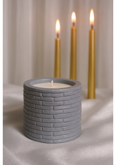 Dekoratif Kokulu Mum Home Gri Home