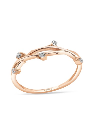0.10 Karat Rose Thorn Pırlanta Yarımtur Yüzük