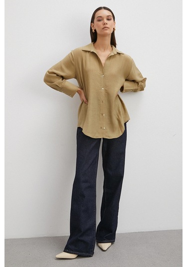 Kraşlı Gömlek Haki Haki