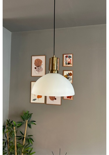 Perry Beyaz Cam Tekli Avize Eskitme Fener Başlık Retro Sarkıt Lamba Restoran Salon Aydınlatma Beyaz