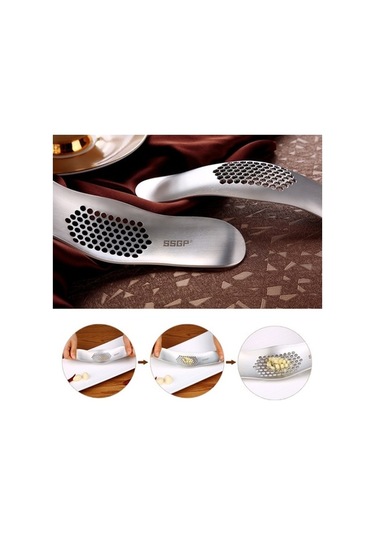 Dancemonkey Ssgp Mutfak Aleti 304 Paslanmaz Çelik Sarımsak Baskılı, Mutfakta Kolaylık Ahşap