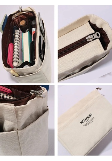 Travel Çanta İç Düzenleyici, Büyük, Fermuarlı, Beyaz 303368603 Fildişi