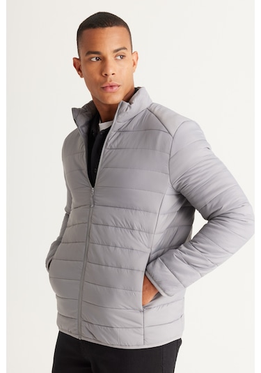 Ac&Co / Altınyıldız Classics Standart Fit Normal Kesim Dik Yaka Erkek Mont Gri