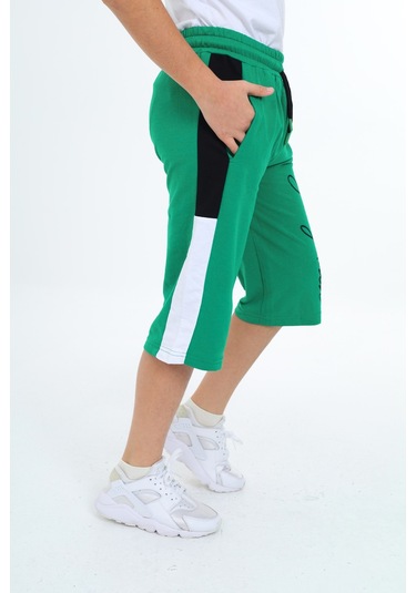 Erkek Çocuk Garni Detaylı Kapri Alt 12204 Yeşil