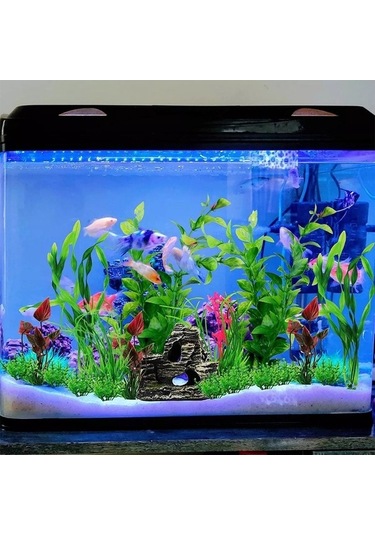 Tongxida 18 Renkli Akvaryum Bitkisi, Farklı Boyutlu Sahte Plastik, Temiz, Su Kalitesini Etkilemez