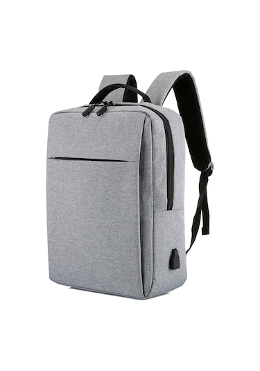 Skycity Usb Portlu 15 İnç Bilgisayar Çantası - Büyük Kapasiteli İş/seyahat Sırt Çantası Gri Gri