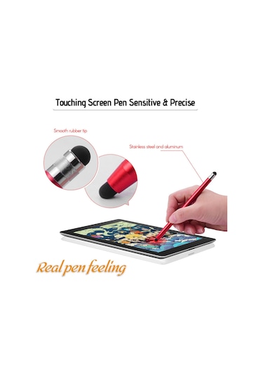 Singree 2si 1 Arada Evrensel Dokunmatik Stylus Kalem Tüm Tabletler Telefonlar 8 Yedek Yumuşak Uç 4 Adet 2siyah 2kırmızı