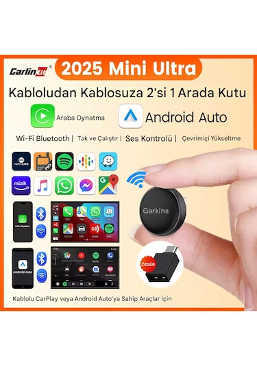 Mini 5.0 Ultra3 Kablosuz Carplay & Android Auto Adaptörü Dual Wifi Bt5.4 Otomatik Bağlantı Yeni Seri Diğer