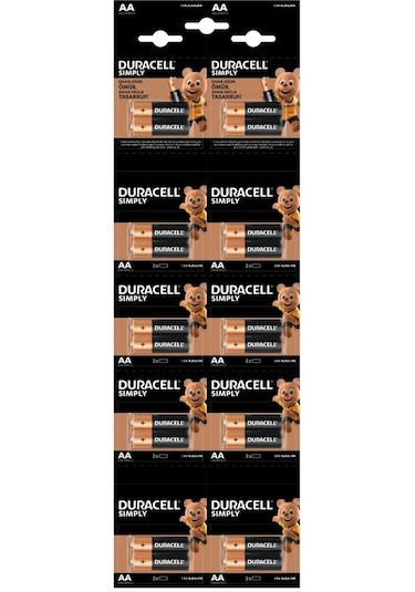 Duracell Pil Aa Kalem Kartela 2x10 20'li