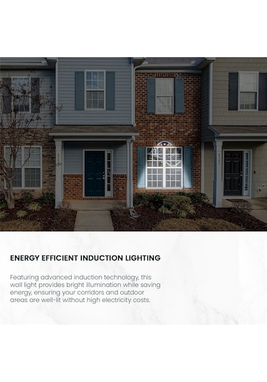 Led Balkon Dış Duvar Avlu İndüksiyon Işığı Sıcak Işık Siyah