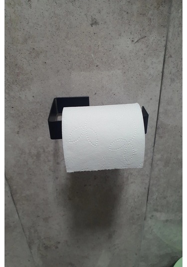 Banyo Dekoru İçin Vidalı Yapışkanlı Mat Siyah Tuvalet Kağıdı Tutucu Diğer