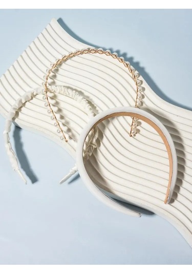 Vkemall 3'lü İpek Ve İncili Saç Kayışı Seti - Kadınlar İçin Şık Ve Fonksiyonel Saç Aksesuarı