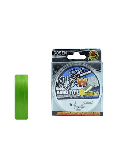 Gosen W8 Hard Type 150mt 0,187mm Pe 8 Örgü Spin İp Misina Açık Yeşil