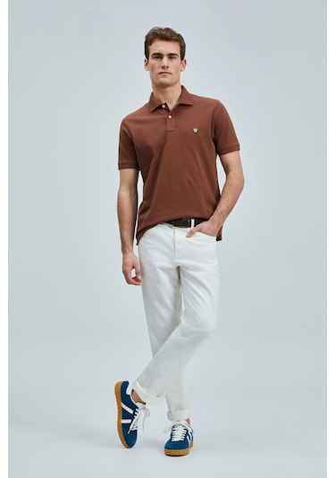 Lufian Erkek Laon Smart Polo T-shirt 111040206 Kiremit Çok Renkli