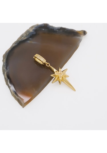 Ferizz Ajda Charm Çelik Altın Kaplama Kadın Kuzey Yıldızı Model-chr-103 Gold