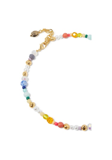 Mixed Bead Eagle Kolye, Renkli Boncuklu Ve Kartal Detaylı Çok Renkli