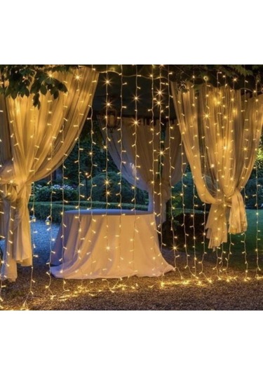 3X2 Metre Perde Led Işık Gün Işığı 8 Fonksiyonlu Eklenebilir Dekoratif Led Işık Yılbaşı Süsü Diğer