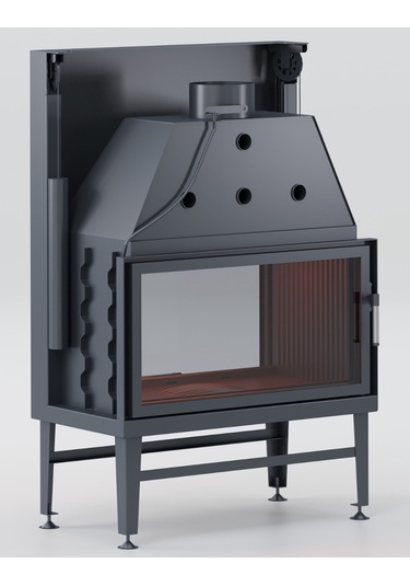 Schömne Asansörlü Tünel Çelik Şömine Haznesi  70 cm