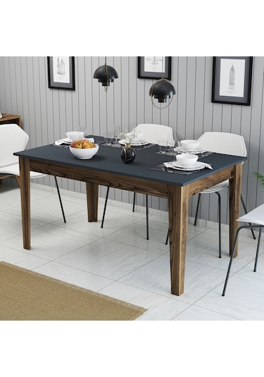 Milan Yemek Masası - Ceviz / Antrasit