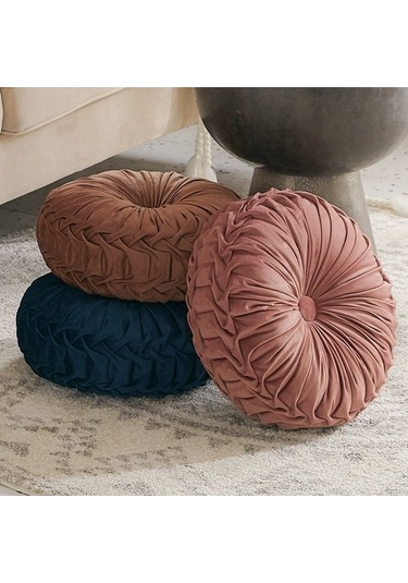Novahub İskandinav Yuvarlak Kadife Minder - Haki Lacivert - 30x50cm Yurt İçi Um44333-1 Lacivert