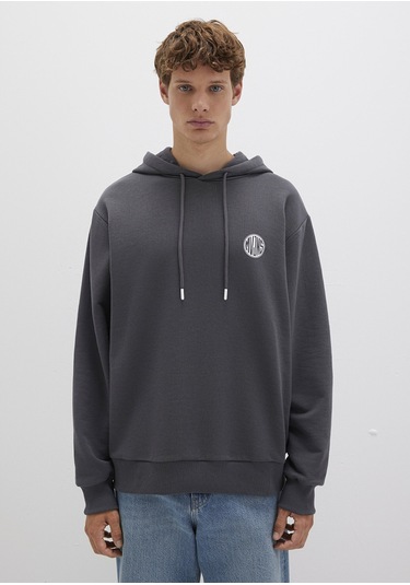 Mavi - Mvjns Logo Baskılı Kapüşonlu Antrasit Sweatshirt 0611786-80106 Antrasit