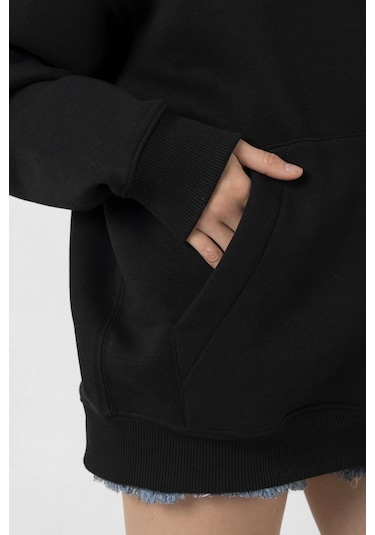 Dark The Beginning Siyah Kadın 3ip Kapşonlu Siyah