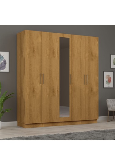5 Kapaklı Gardırop 200cm Petra