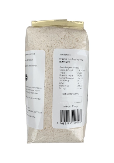 Ketbox Organik Tam Buğday Unu 300 G