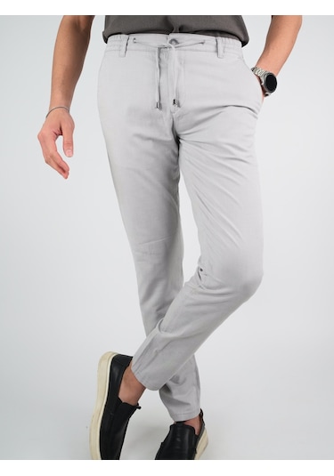 Digital Jeans Erkek Keten Jogger Açık Gri Pantolon Açık Gri