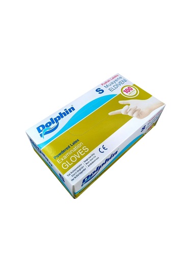 Dolphin Pudralı Lateks Muayene Eldiven 100'lü
