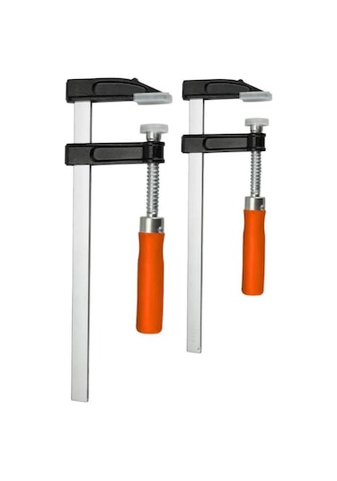 2 Adet F Tipi İşkence 50x300mm Ve 50x250 Mm Ahşap Saplı Mengene