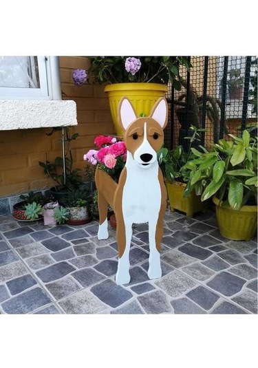 Ulzyvf Ve Şık Saksı Modern Köpek İçin Hayvan Figürlü Desenli Dekorasyonu Dayanıklı Cm Bahçe 34x24 - Uq