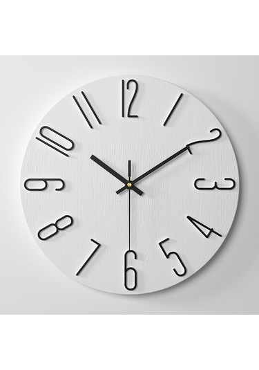 Suofeng Ev Salonu Dekoratif Duvar Saati 30 Cm - Basit Kullanım, Dayanıklı Malzeme, Modern Tasarım, Evde Kullanım İçin Zaman Gösterici Beyaz