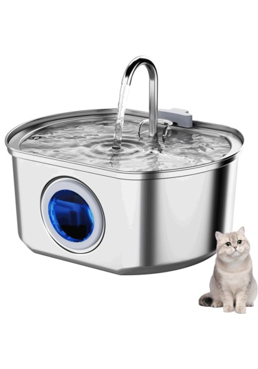 Ecronicword Paslanmaz Çelik Evcil Hayvan İçme Çeşmesi Kedi Köpek 3.2l W12