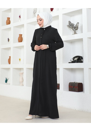 Salaş Kesim Aerobin Kumaş Ferace / Siyah - F137 Siyah