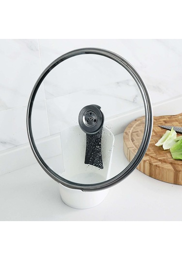 Suntek Tencere Kapağı Standı Kaşık Dinlenme Istikrarlı Beyaz