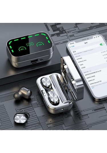 Bluetooth Kulaklık Tws5.3 Ayna Büyük Ekran Akıllı Dijital Ekran Spor Kulak İçi Kulaklıklar