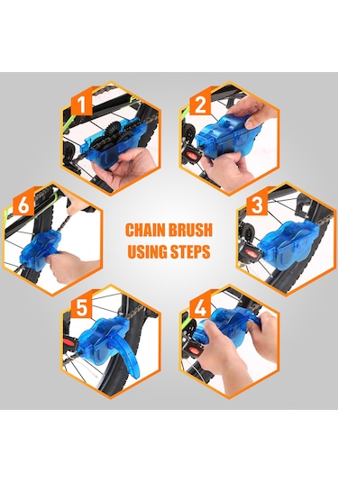 Bisiklet Temizleme Fırçası Aracı Bisiklet Temizleme Araç Seti Bisiklet Zincir Bakım Aracı Zincir Temizleyici Çok Renkli