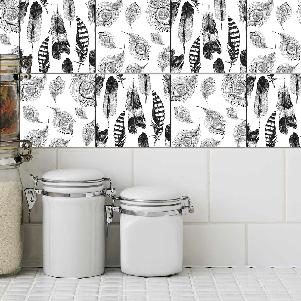 Hombey Mediterranean Tarzı Otomatik Yapışkan Mermer Sticker 20x20cm 10 Adet - Duvar Dekorasyonu, Kolay Kurulum, Geride Kalıntı Yok Diğer