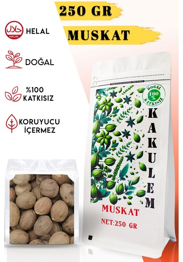 Kakulem Sertifikalı 250 Gr Tane Muskat Küçük Hindistan Cevizi