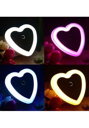 Led Enerji Tasarruflu Karanlık Sensörlü Prize Takılan Gece Lambası Çok Renkli