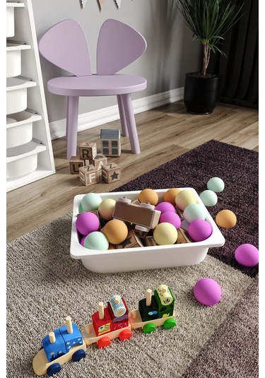 %100 Mdf - Medium Mono 7 Sepetli Oyuncak Dolabı Beyaz