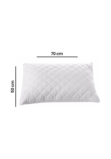 Kapıtonelı Yastık Alezı 50x70 2 Lı Beyaz