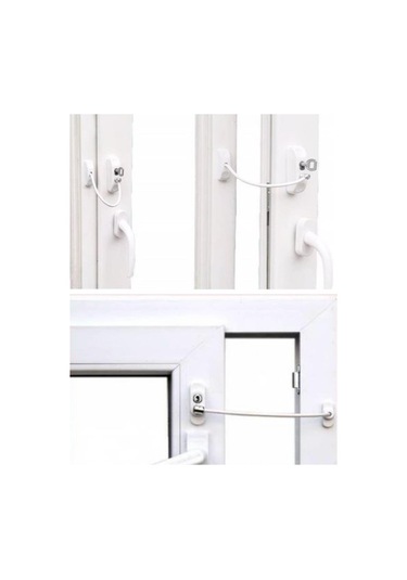 Kilit Pencere Cam Pimapen Bebek Güvenlik Çelik Halatlı Emniyetli Anahtarlı Kapı Çocuk Kilidi