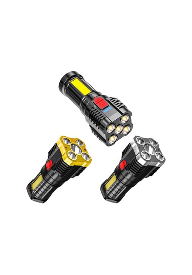 Neevoyu 5 Led Şarj Edilebilir El Feneri - 4 Işık Modlu, Kamp Ve Acil Durumlar İçin Taşınabilir Çalışma Lambası Altın