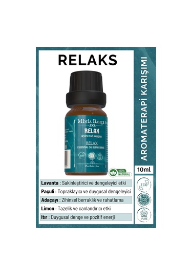 Minia Bahçe Relaks Relax Uçucu Yağ Essential Oil Karışımı 10 ML