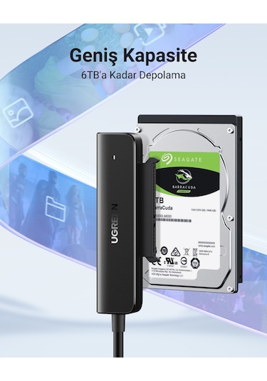 Ugreen Usb-c To 2.5-ınch Sata Dönüştürücü Adaptör, 70610